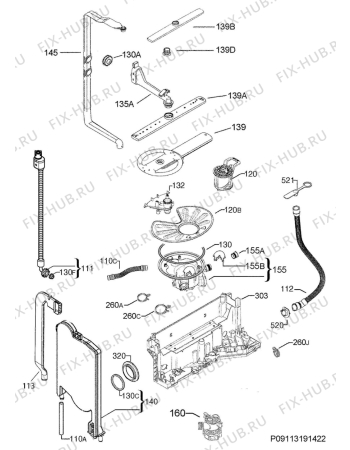 Взрыв-схема посудомоечной машины Electrolux TT2003R3 - Схема узла Hydraulic System 272